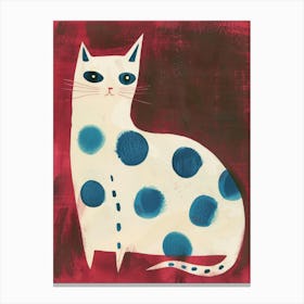 Polka Dot Cat 13 Canvas Print