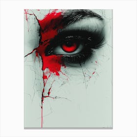 Cracked Realities: Red Ink Rendition Inspired by Chevrier and Gillen: Bloody Eye Canvas Print