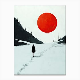 Red Sun,Boho Canvas Print