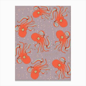 Octopus Vintage Pattern Canvas Print