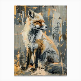 Arctic Fox Precisionist Illustration 2 Canvas Print