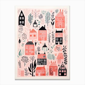 A House In London, Abstract Risograph Style 2 Canvas Print