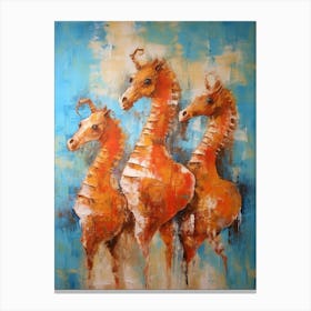 Seahorse Abstract Expressionism 3 Canvas Print