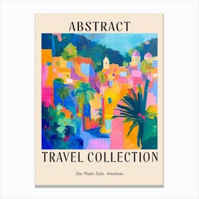 Abstract Travel Collection Poster San Pedro Sula Honduras 2 Canvas Print