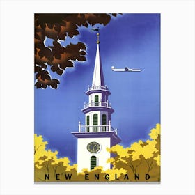 New England, Vintage Travel Poster Canvas Print