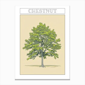 Chestnut Tree Minimalistic Drawing 4 Poster Canvas Print
