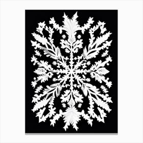 Winter Snowflake Pattern, Snowflakes, Linocut 2 Canvas Print