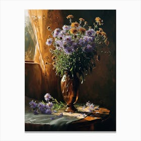 Baroque Floral Still Life Asters 7 Canvas Print