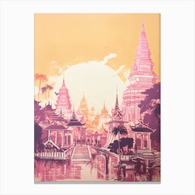 Bangkok In Risograph Style 2 Canvas Print