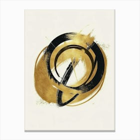 Circle Of Gold And Black Canvas Print