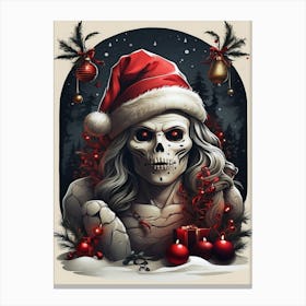 Santa Claus Skull Canvas Print
