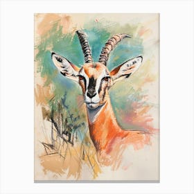 Gazelle Pastel Watercolour 1 Lienzo