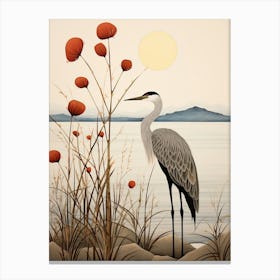 Bird Illustration Great Blue Heron 3 Canvas Print