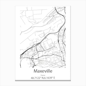 Maxeville,France Minimalist Map Canvas Print