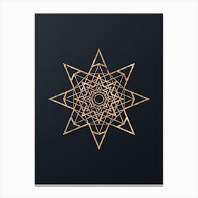 Abstract Geometric Gold Glyph on Dark Teal n.0280 Canvas Print