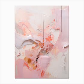 Muted Pink Tones, Abstract Raw Painting 5 Canvas Print