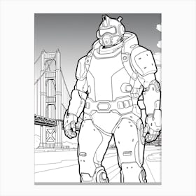 San Fransokyo (Big Hero 6) Fantasy Inspired Line Art 1 Canvas Print