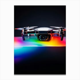 High Resolution 3d Camera Icon Appearing Glass Like Nestled Amidst Vibrant Iridescent Light Refle Canvas Print