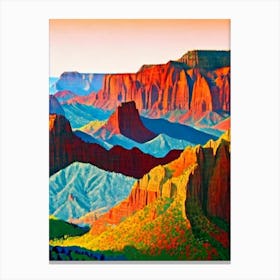 Zion National Park 1 United States Of America Abstract Colourful Canvas Print