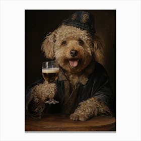 Poodle Holding A Beer Pints 1400s Ar 57 Stylize 250 15b9ff53 6033 4cba 9885 Ca578b399713 Canvas Print