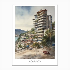 Acapulco Watercolor 2 Travel Poster Canvas Print