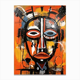 African Mask, Basquiat style Canvas Print