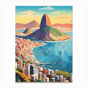 Rio De Janeiro, Brazil, Geometric Illustration 4 Canvas Print