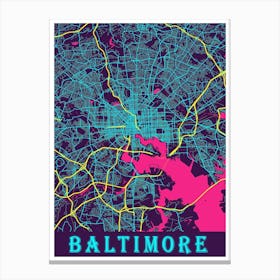 Baltimore Map Poster 1 Canvas Print