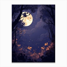 Moonlight In The Forest 1 Canvas Print