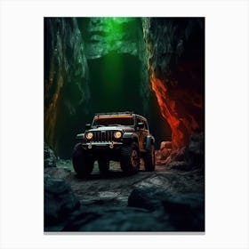 Jeep Wrangler In The Cave 2 Canvas Print