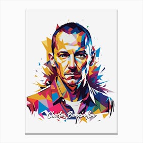 Chester Bennington, Linkin Park 01 Portrait Music Icon Style WPAP Pop Art Canvas Print