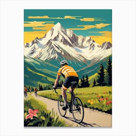 Tour De Mont Blanc France 11 Vintage Travel Illustration Canvas Print