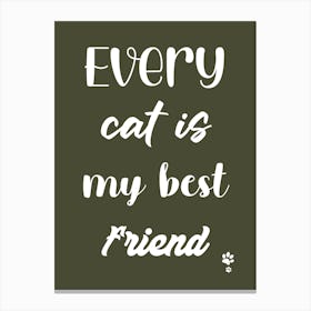 Every Cat Is My Best Friend  Canvas Print