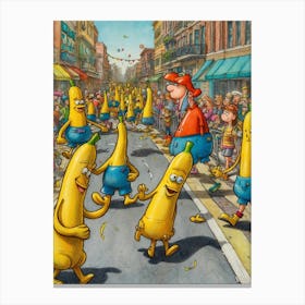 Bananas On The Street Canvas Print