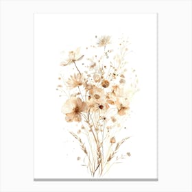 Beige Flowers 1 Canvas Print