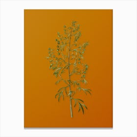 Vintage Madeira Wormwood Botanical on Sunset Orange n.0262 Canvas Print
