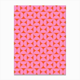 Mid Century Pink And Orange Canvas Print