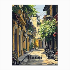 Hanoi Vietnam Southeast Asia Digital Travel Illustration Canvas Print