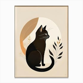 black cat mininalist portrait 15 Canvas Print