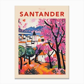 Santander Spain 4 Fauvist Travel Poster Canvas Print