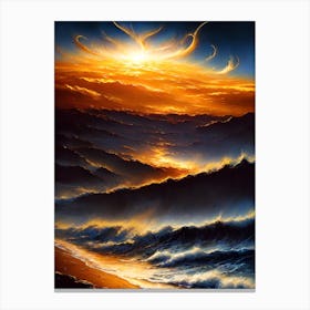 Sunset Over The Ocean Canvas Print