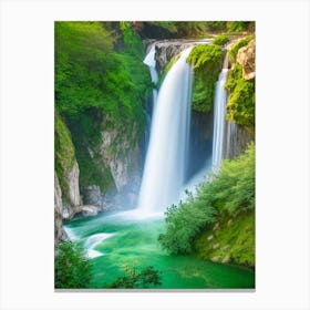 Skradinski Buk Waterfall, Croatia Realistic Photograph (2) Canvas Print