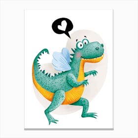 Cute Dragon With Wings Canvas Print