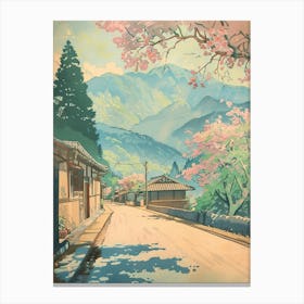 Kagoshima Japan 3 Retro Illustration Canvas Print