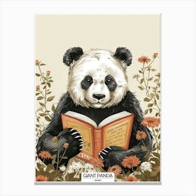 Giant Panda Reading Poster 3 Canvas Print