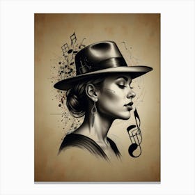 Woman In A Hat 18 Canvas Print