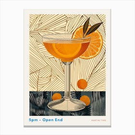 Art Deco Cocktail In A Martini Glass 2 Poster Canvas Print