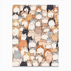 Kawaii Cats 4 Canvas Print