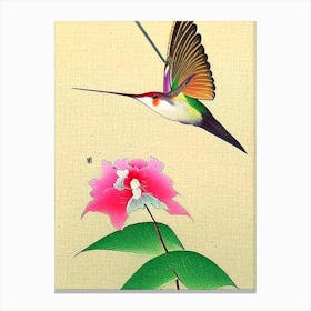 Hummingbird Japanese Ukiyo E Style Canvas Print