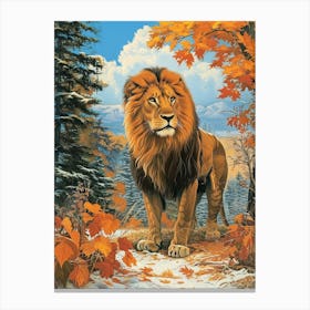 Barbary Lion Relief Illustration 1 Canvas Print